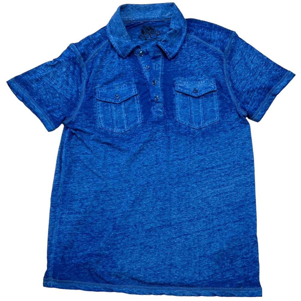 Chalk Fame Men’s Blue Pocketed Short Sleeve Polo Size M
